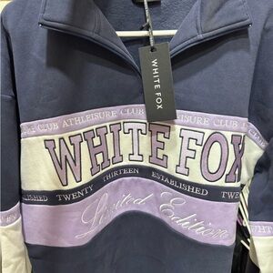White Fox Boutique Navy and Lavender Jacket